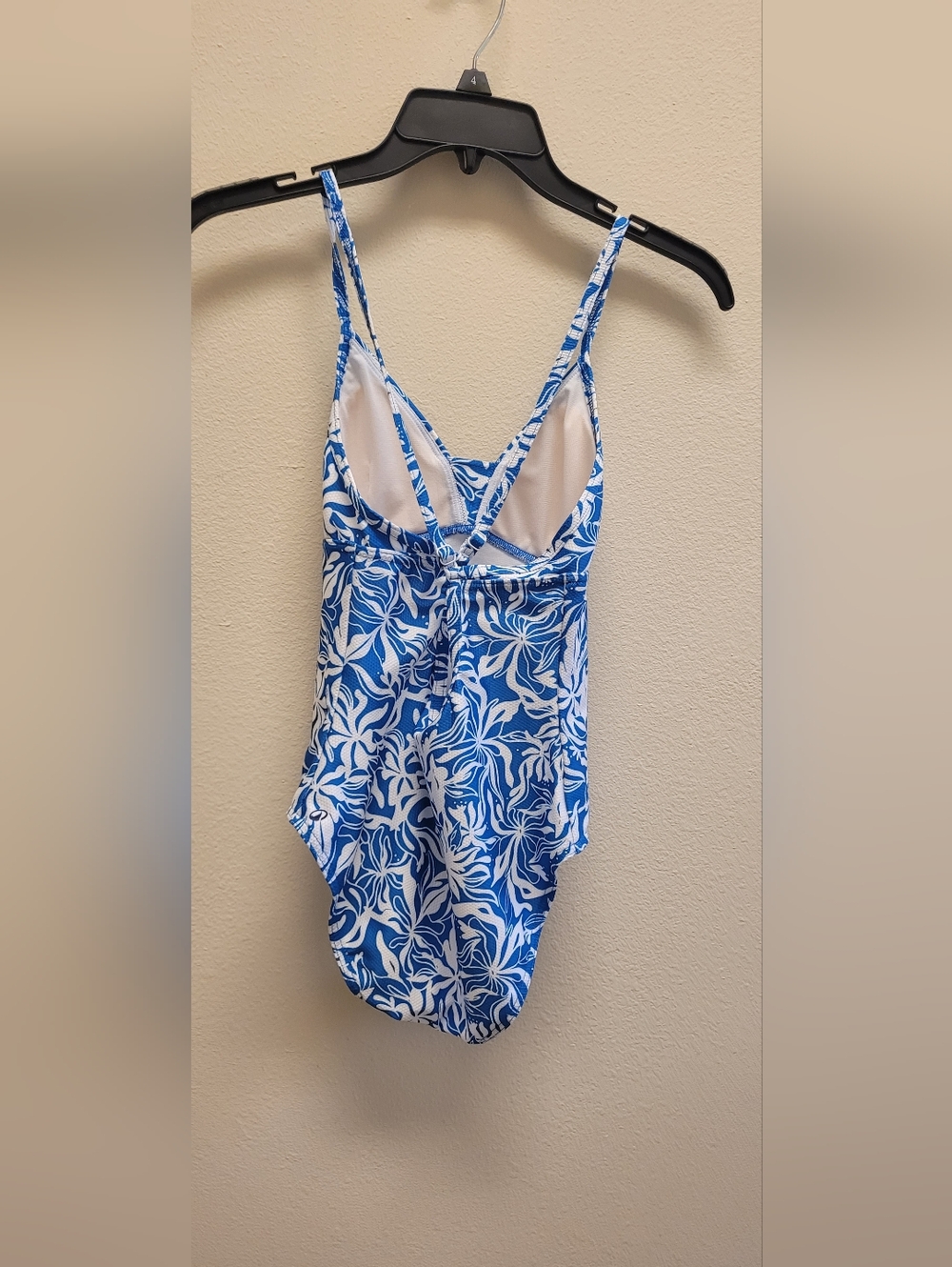 Decathalon Girl Swimsuit One Piece Blue and White Floral Size 12 - Picture 8 of 12